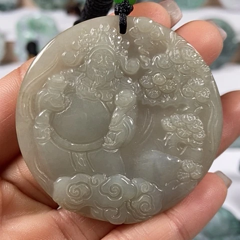 翡翠颈饰未镶嵌财神爷福利