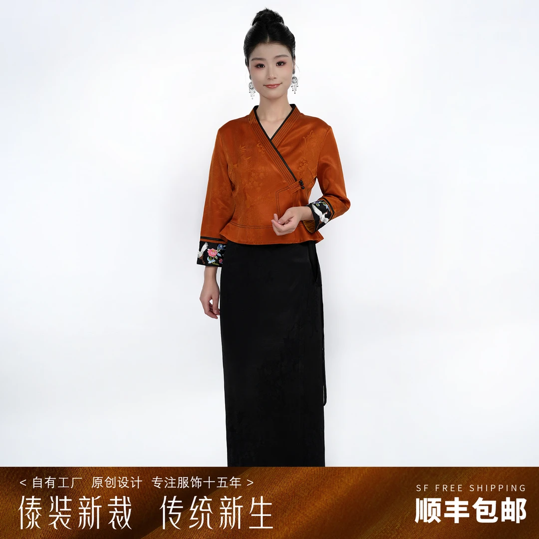 玉家人【曼瑰丽】西双版纳傣族服装女泼水节衣服茶服工作服定制