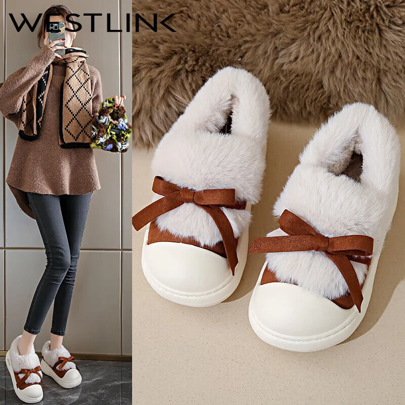 Westlink/西遇棉鞋女士高帮厚底外穿棉鞋运动棉鞋防滑保暖棉鞋