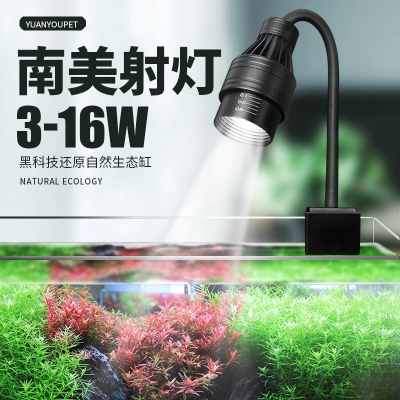 鱼缸灯变焦灯南美造景原生缸雷龙专用射灯小型灯水草灯led照明灯