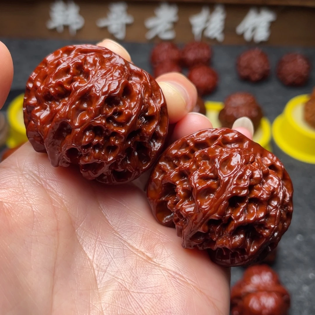 吊坠文玩核桃文玩核桃 手把件 苹果圆 43