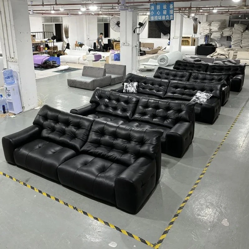 大黑熊沙发真皮头层牛皮沙发客厅现代意式中古风羽绒沙发