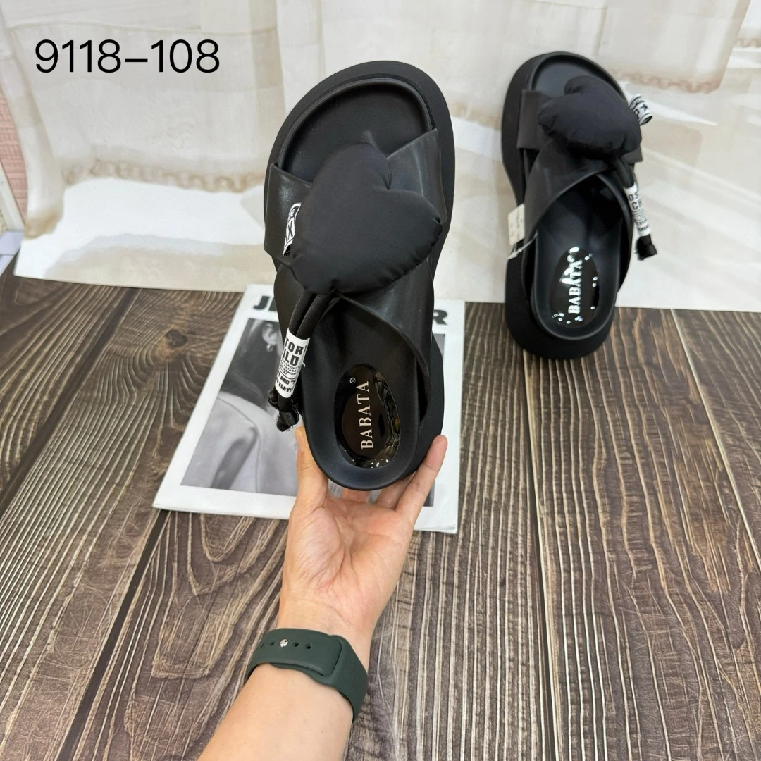 米哆家 厚底软拖9118-108黑色35