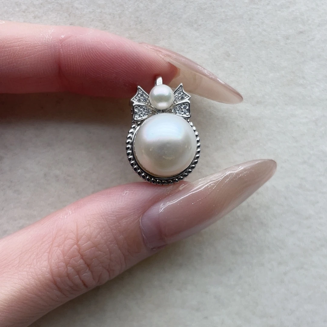 海水珍珠银S925镶嵌吊坠61