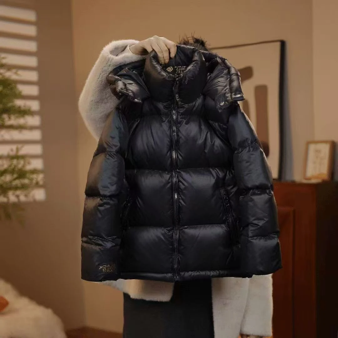 儿童黑金羽绒服男童女童中大童加绒加厚外套短款免洗连帽黑色 彭