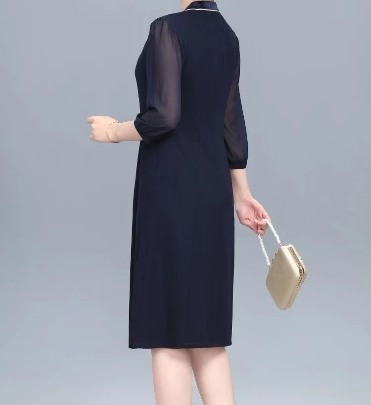 洋气妈妈连衣裙中年女士新款中老年时尚贵夫人优雅裙子L8