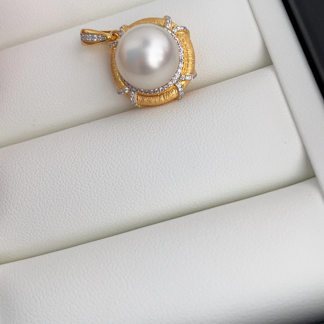 银S925镶嵌戒指海水珍珠