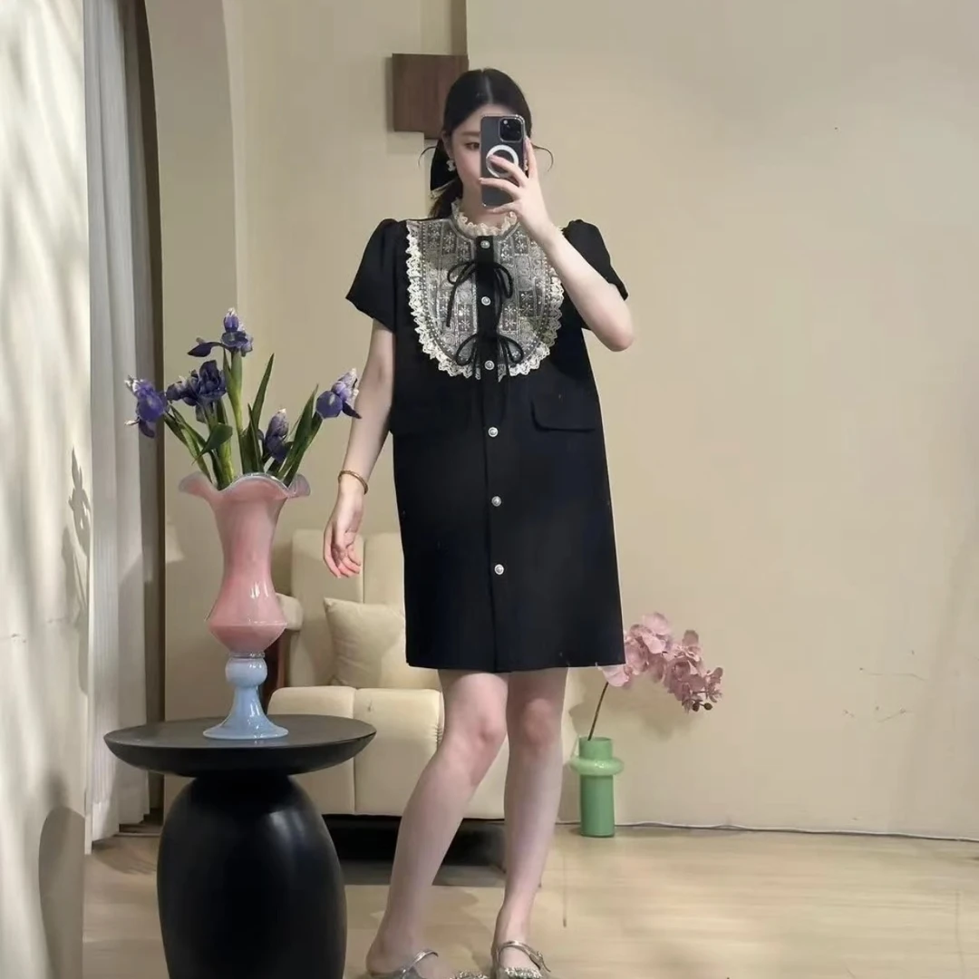 绑带设计款夏季蕾丝拼接时尚显瘦