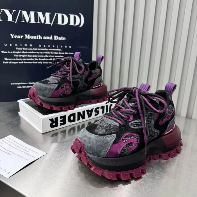 秋冬季新款透气百搭时尚厚底防滑休闲轻便阿甘运动鞋老爹鞋运动鞋