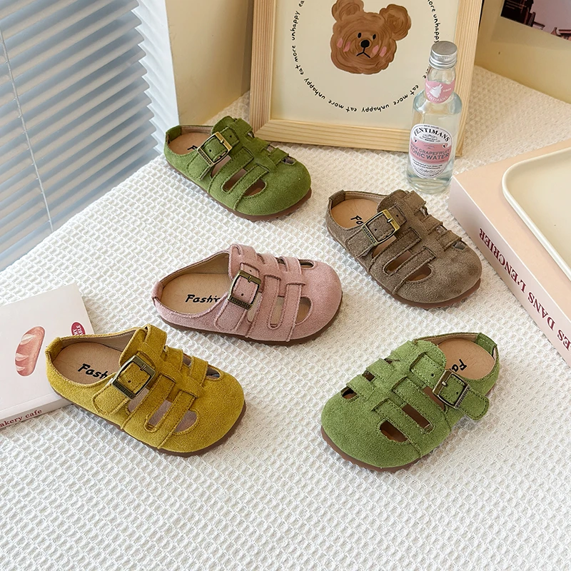 女童凉鞋2025夏季新款儿童编织日系博肯凉拖鞋男童百搭软底沙滩鞋