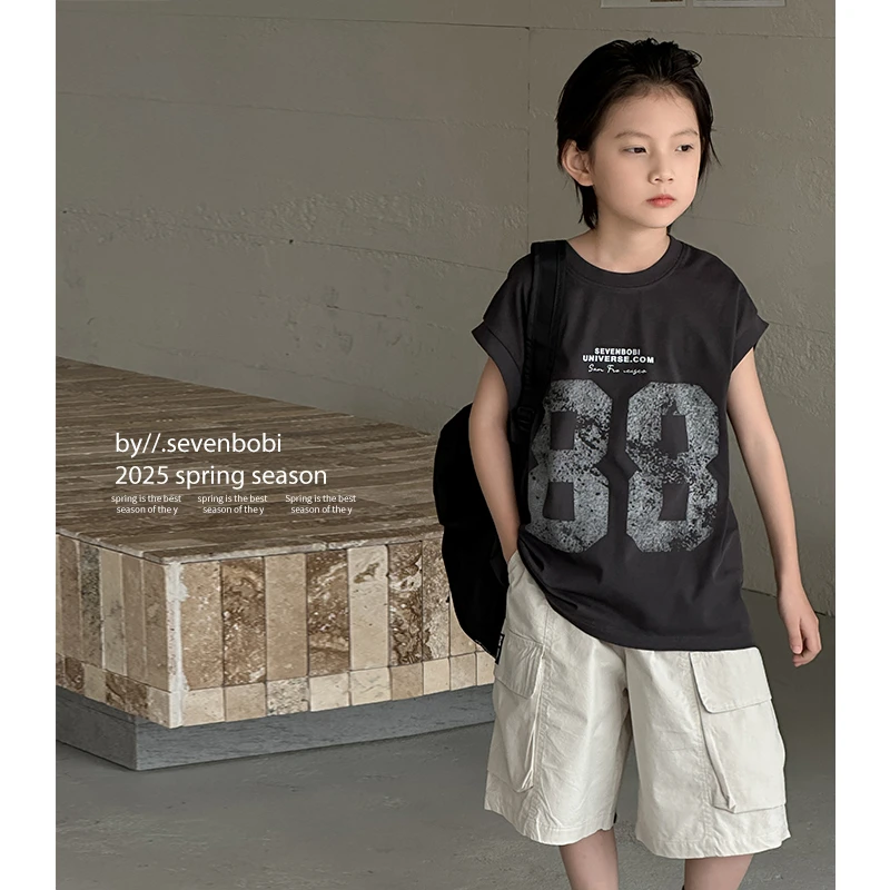 【现货】男童背心2025夏季新款中大童夏装无袖坎肩儿童百搭上衣潮