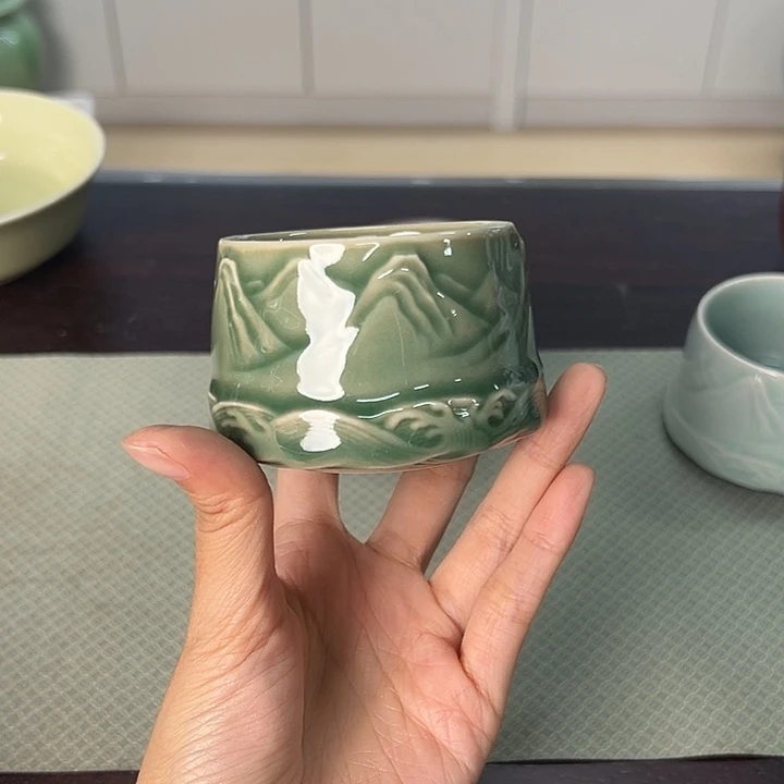 龙泉云间青瓷小米茶器