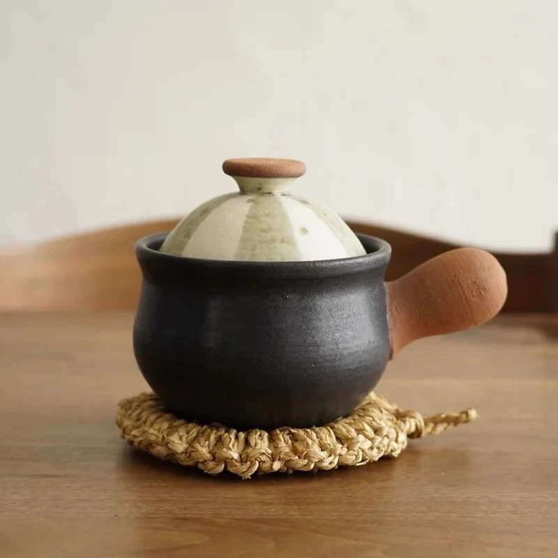 日本原装进口陶艺家池本直子手作单人用砂锅炖煮锅耐高温家用土锅