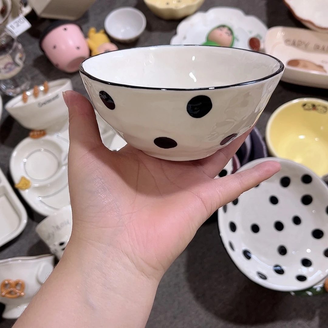 波点陶瓷餐具5寸