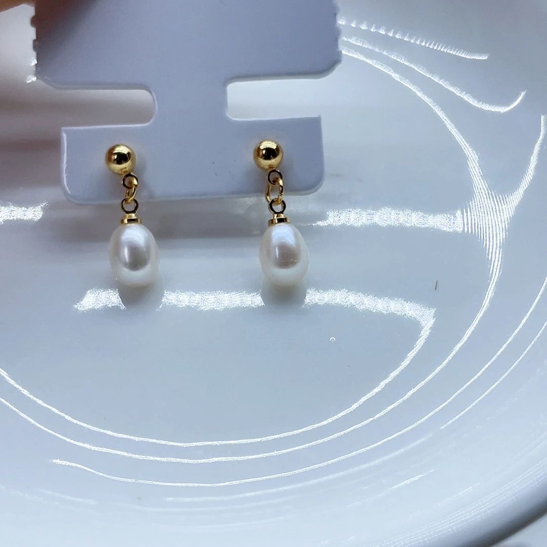 钛钢耳饰淡水珍珠