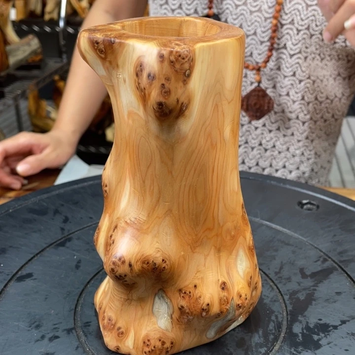 柏木（崖柏）实木笔筒