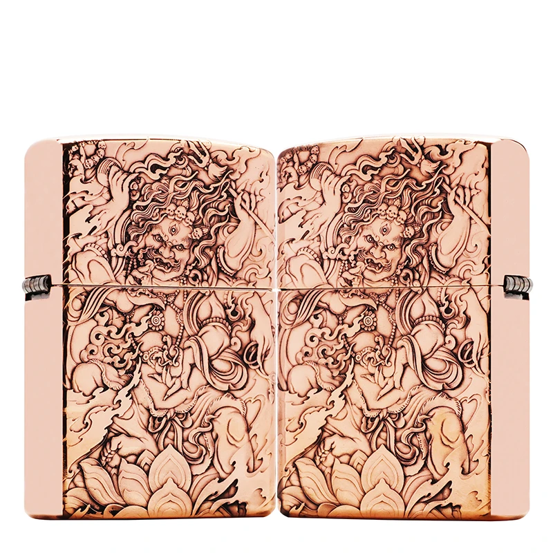 ZIPPO/之宝打火机紫铜套壳【双面大黑天】防风原装煤油DYJ1