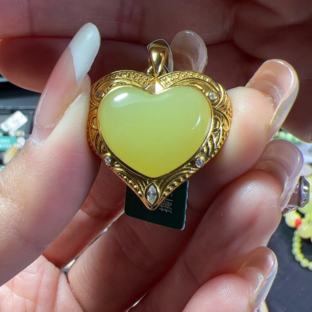 和田玉银S925镶嵌颈饰