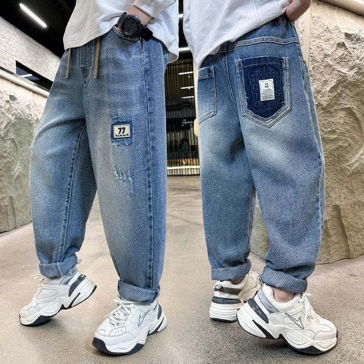 儿童装男童春装牛仔裤2025新款春秋款裤子中大童春季休闲男孩长裤