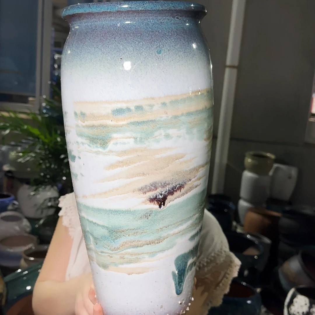 紫砂花盆高40口17