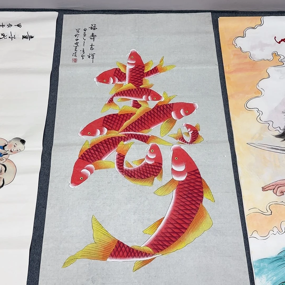 国画尺寸70X138手绘作品