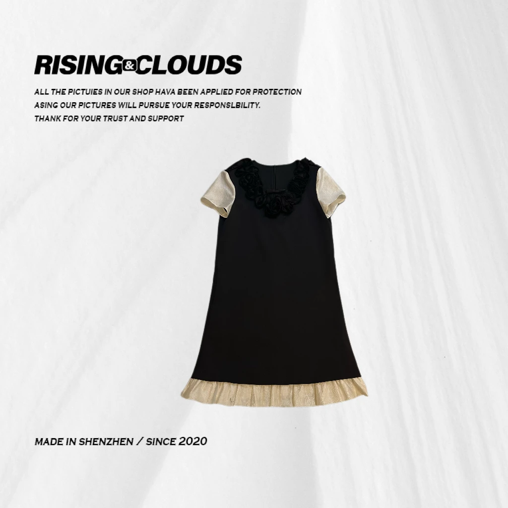 RISING&CLOUDS【小云姐】舒适夏季显瘦短袖连衣裙060287