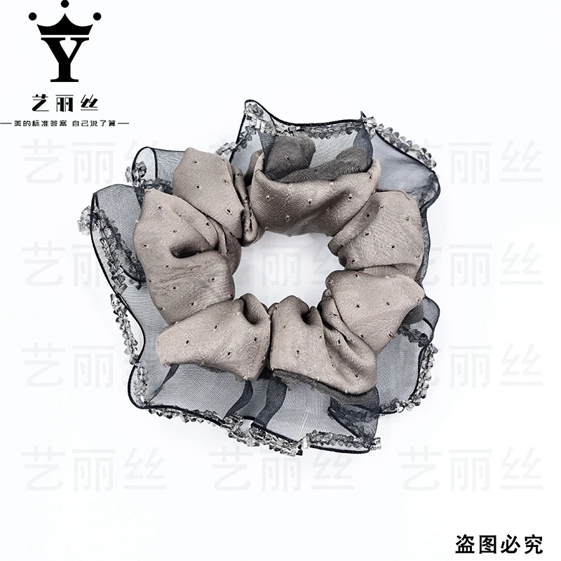 艺丽丝 赫本王妃 [紫藤花]气质轻奢外出休闲网纱发圈 YL1309