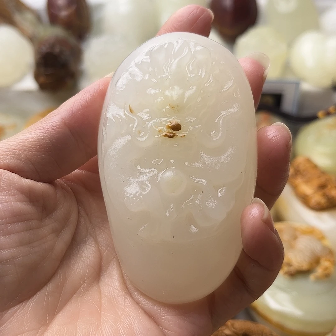 石材方解石手把摆件不退换龙