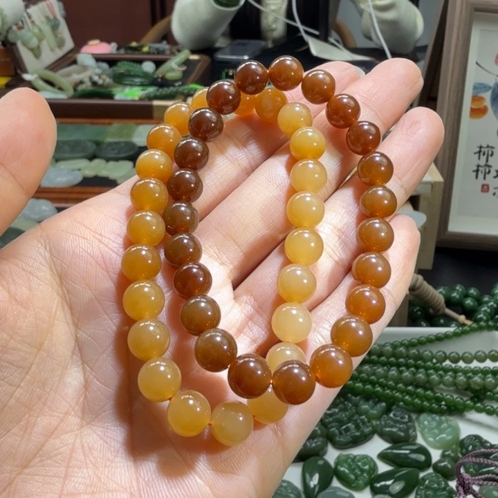 和田玉（糖玉）未镶嵌手链新疆且末糖手串