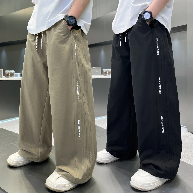 男童裤子夏季薄款防蚊裤2025中大童休闲韩版长裤儿童直筒运动裤潮