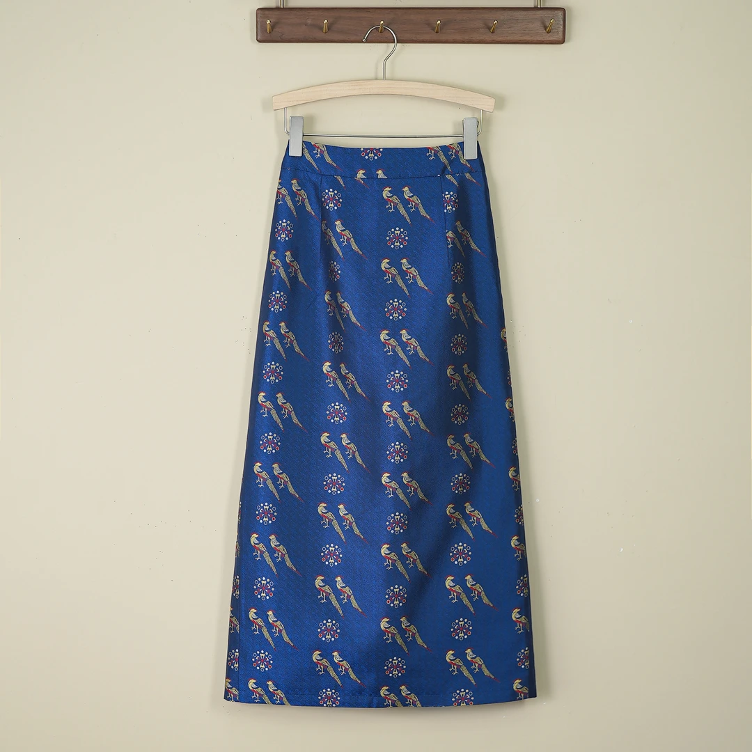 【五彩翟鸟半裙】百分百四纬宋锦百搭中式国风半裙（裙长八五）