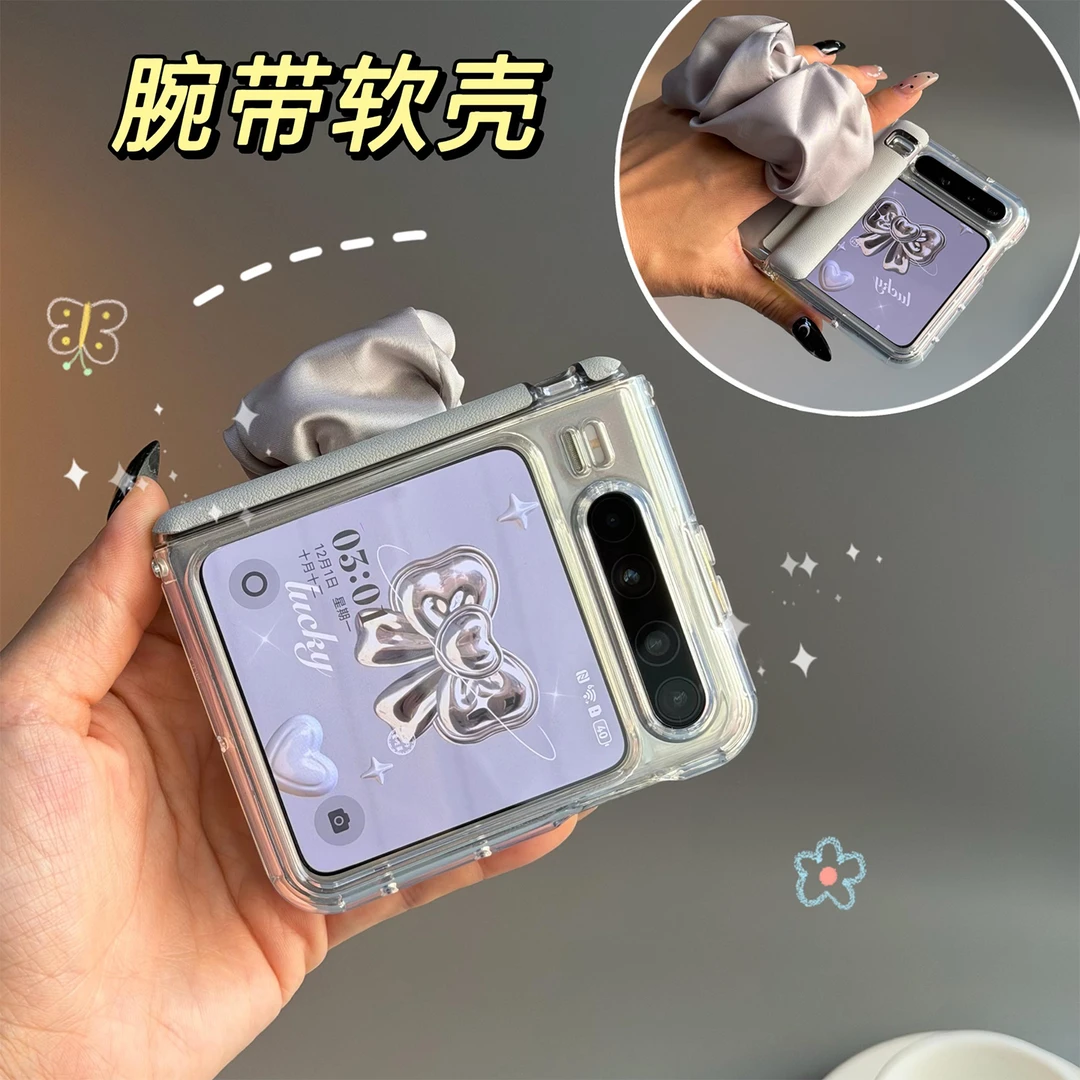 适用华为PuraX透明全包软壳purax典藏版轻奢丝巾腕带防摔手机壳女