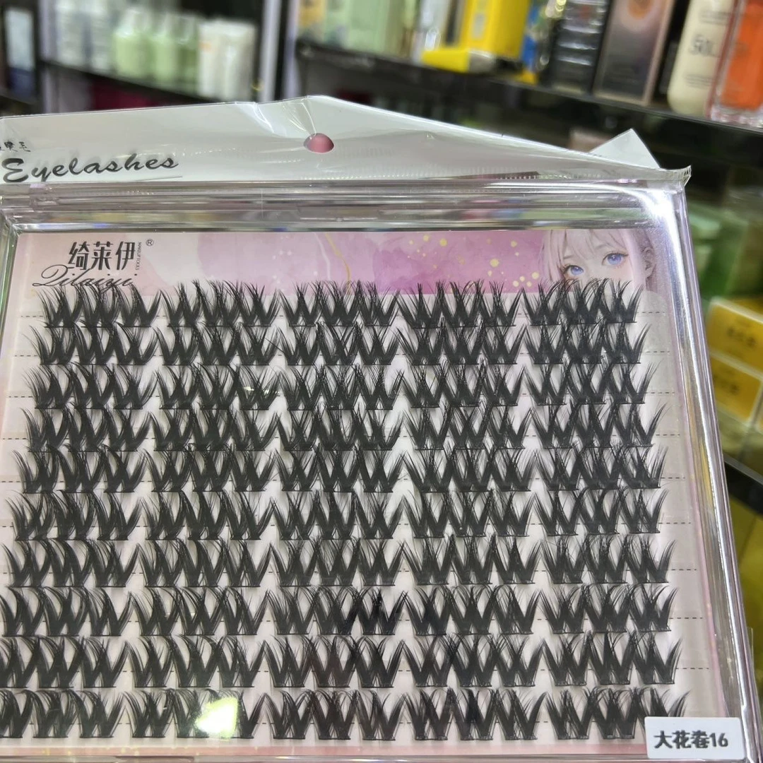 大容量浓密懒人单簇芭比花卷新手睫毛假睫毛自然仿真分段嫁接恶魔