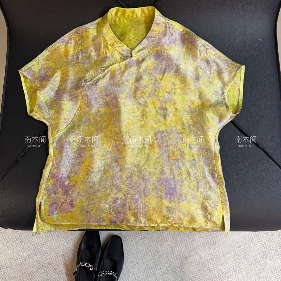 （流金岁月）2025新款短袖，刻画工艺新中式减龄款气质短袖流光色