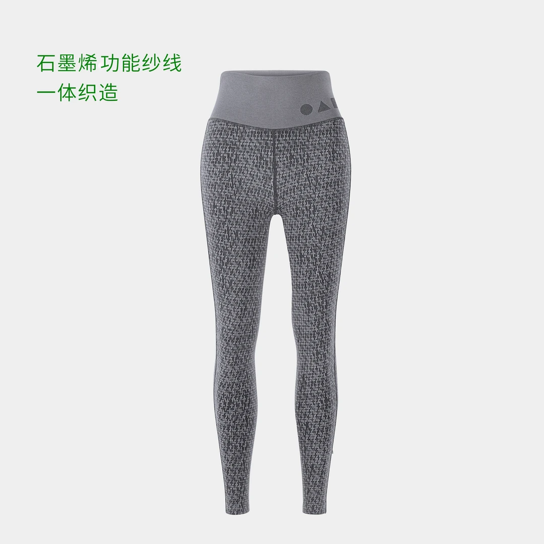 摩擦生香石墨烯纱线小香风像素格提花一体织高腰保暖紧身裤小香裤