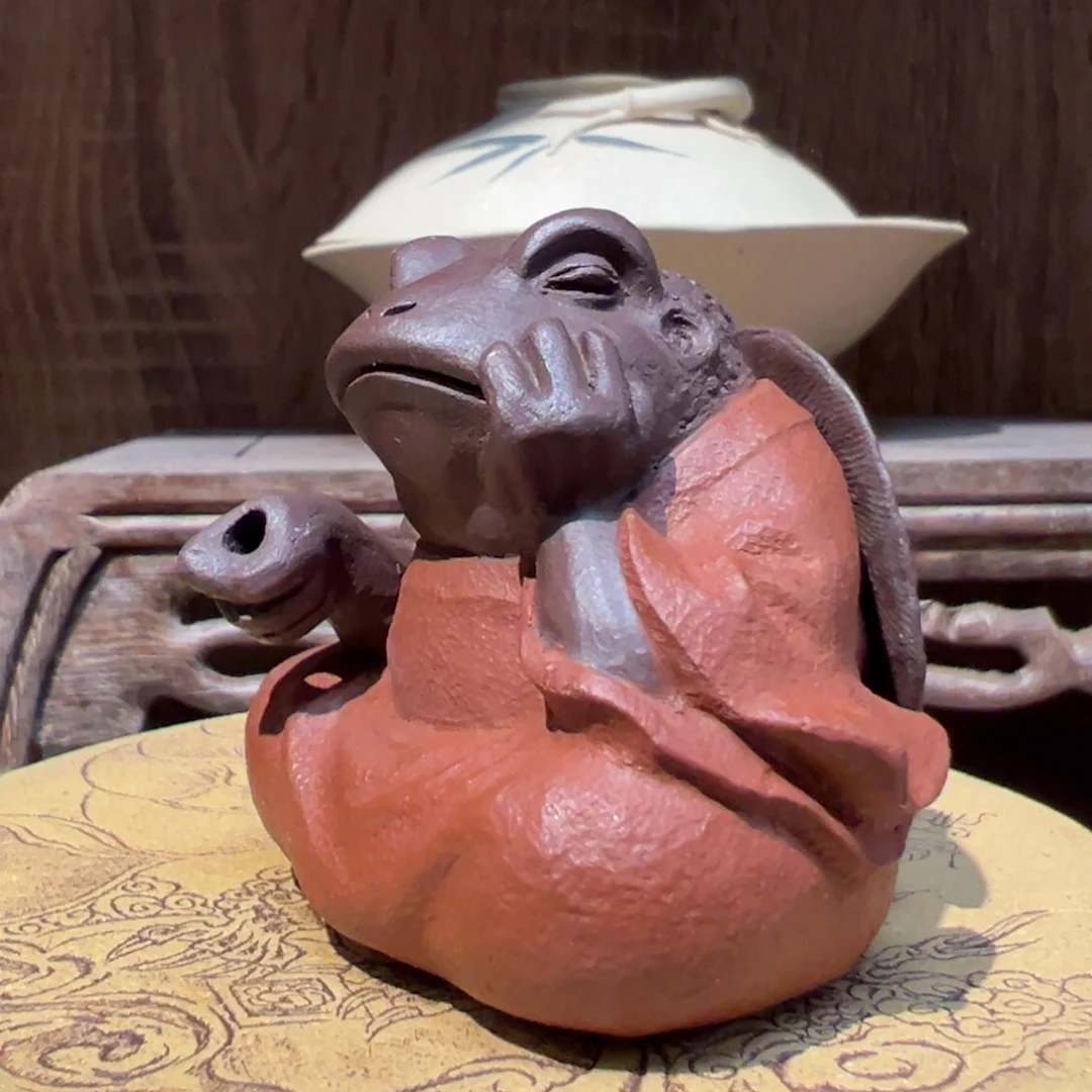 茶宠紫砂紫砂金蟾 微瑕