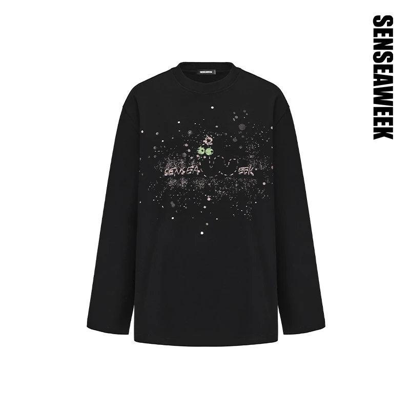 SENSEAWEEK24秋冬新品贺岁款本命年上衣蛇年限定喷染印花长袖T恤