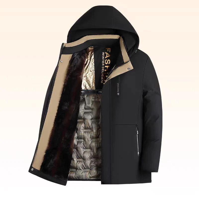 豪爵保罗反季男长款棉服加厚保暖休闲866001