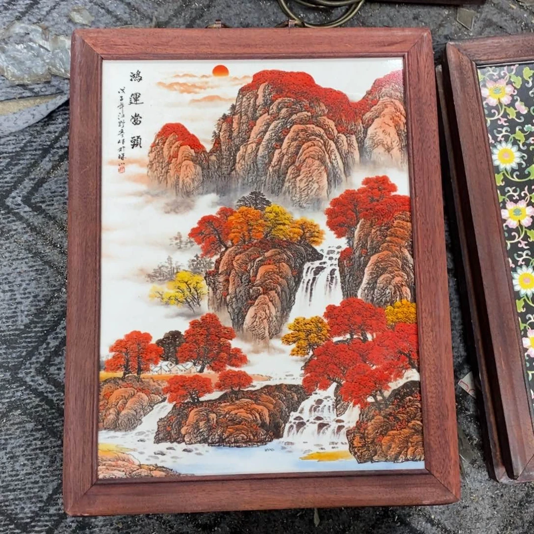瓷片37*28 景德镇瓷板画柴窑烧制
