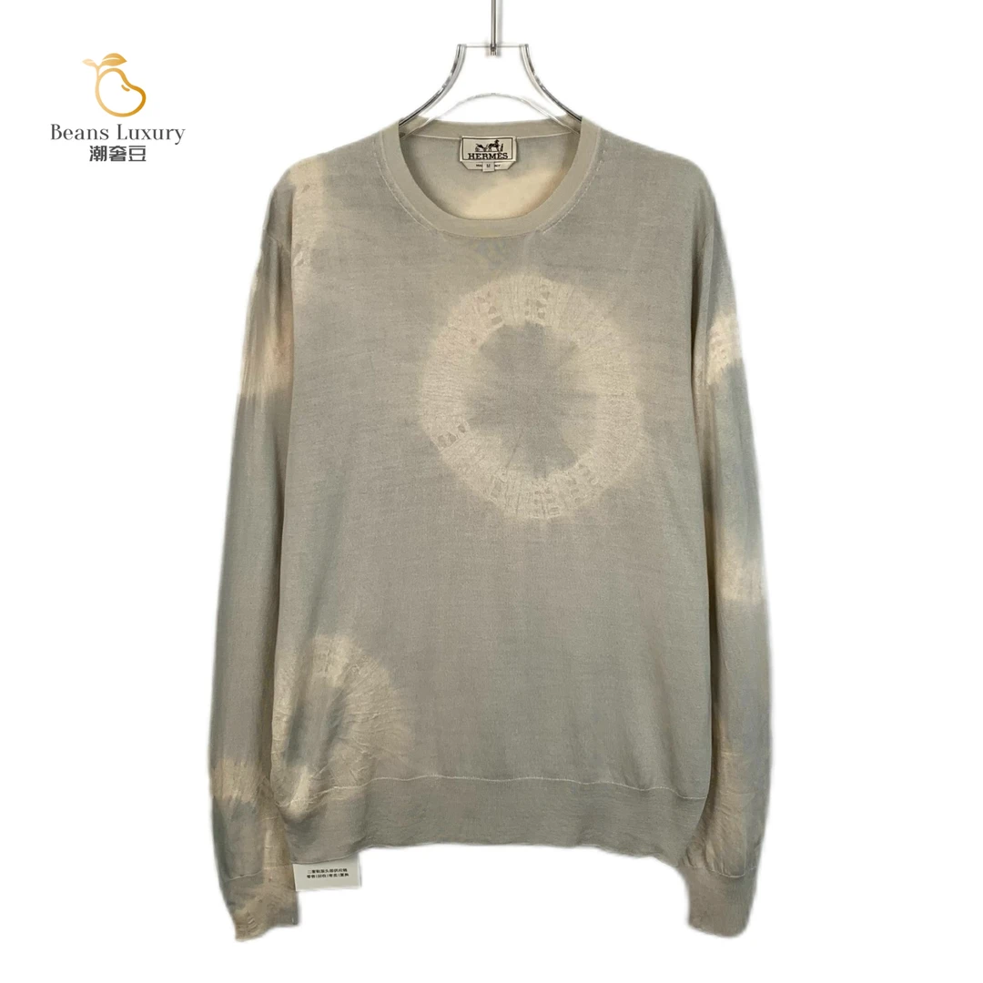 99新 Hermes/爱马仕 潮奢豆 严选/拼色桑蚕丝扎染针织衫/J13702