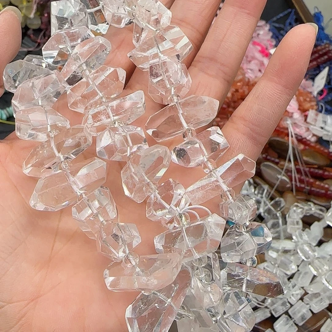 A***格玛瑙/玉髓合金珠宝半成品老矿白水晶拍四99发一条