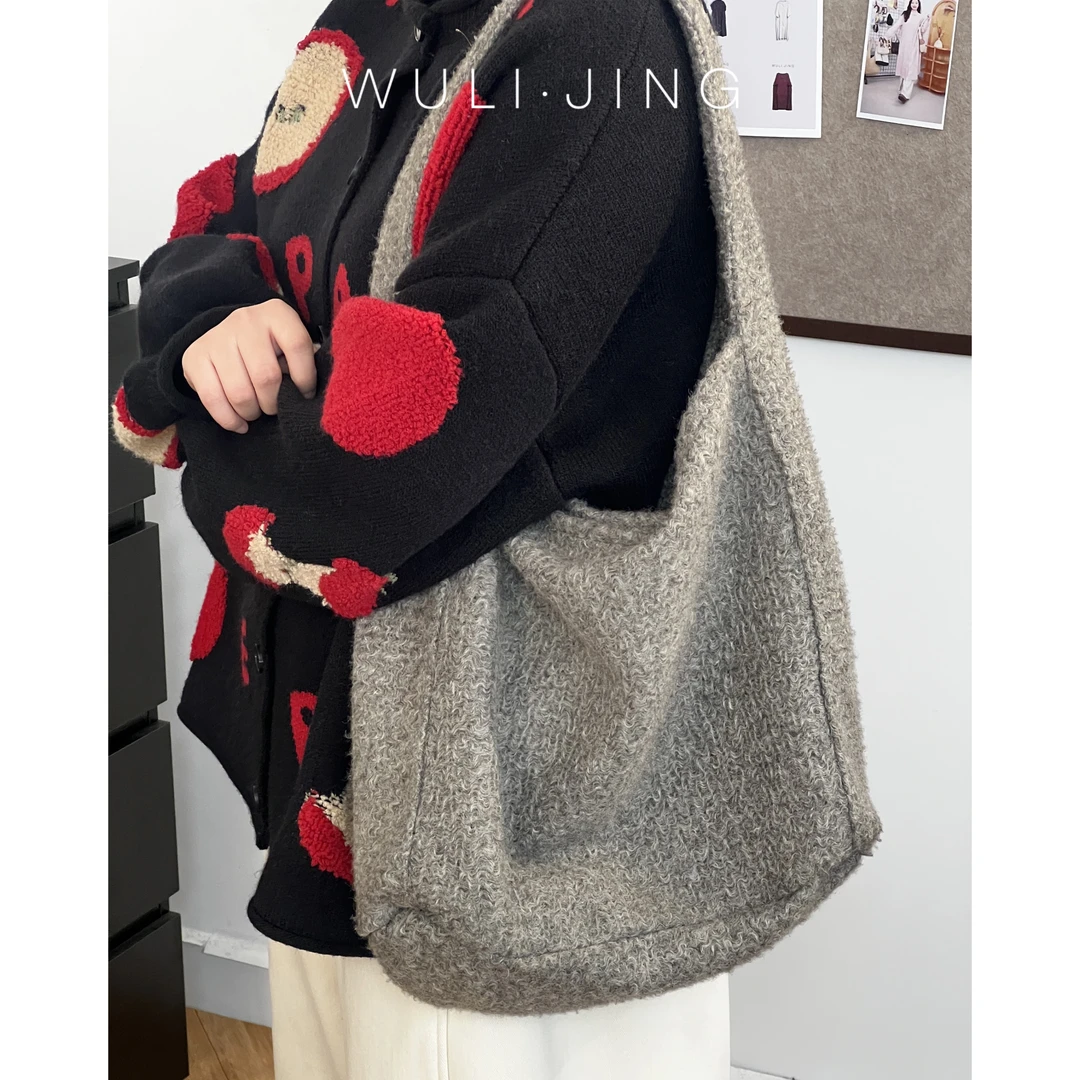 【氛围包包】秋冬休闲毛绒加厚慵懒风大容量单肩包