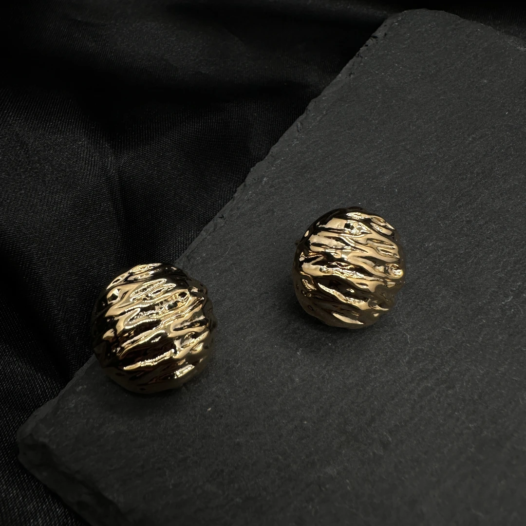 铜合金耳饰 0716 Acc-908法式复古百搭时尚金色设计款耳饰