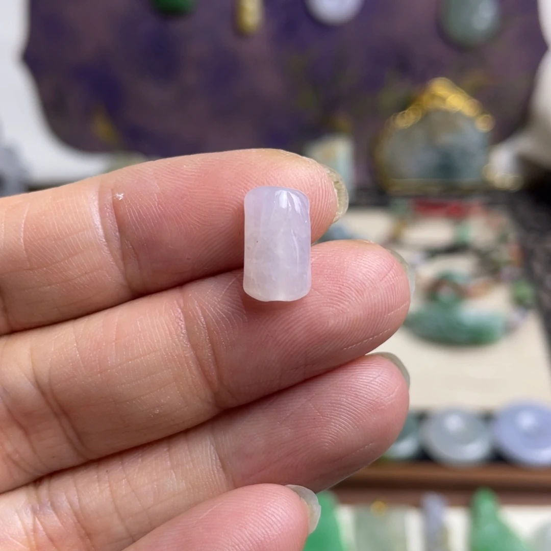 翡翠未镶嵌挂件通孔小竹节