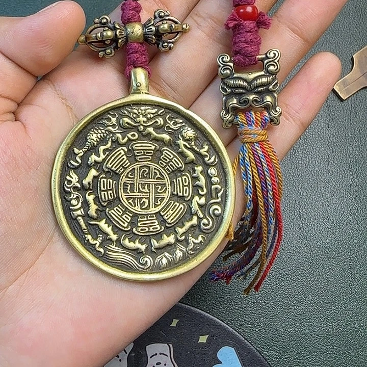 静***变铜铁合金类藏传工艺品九宫八卦