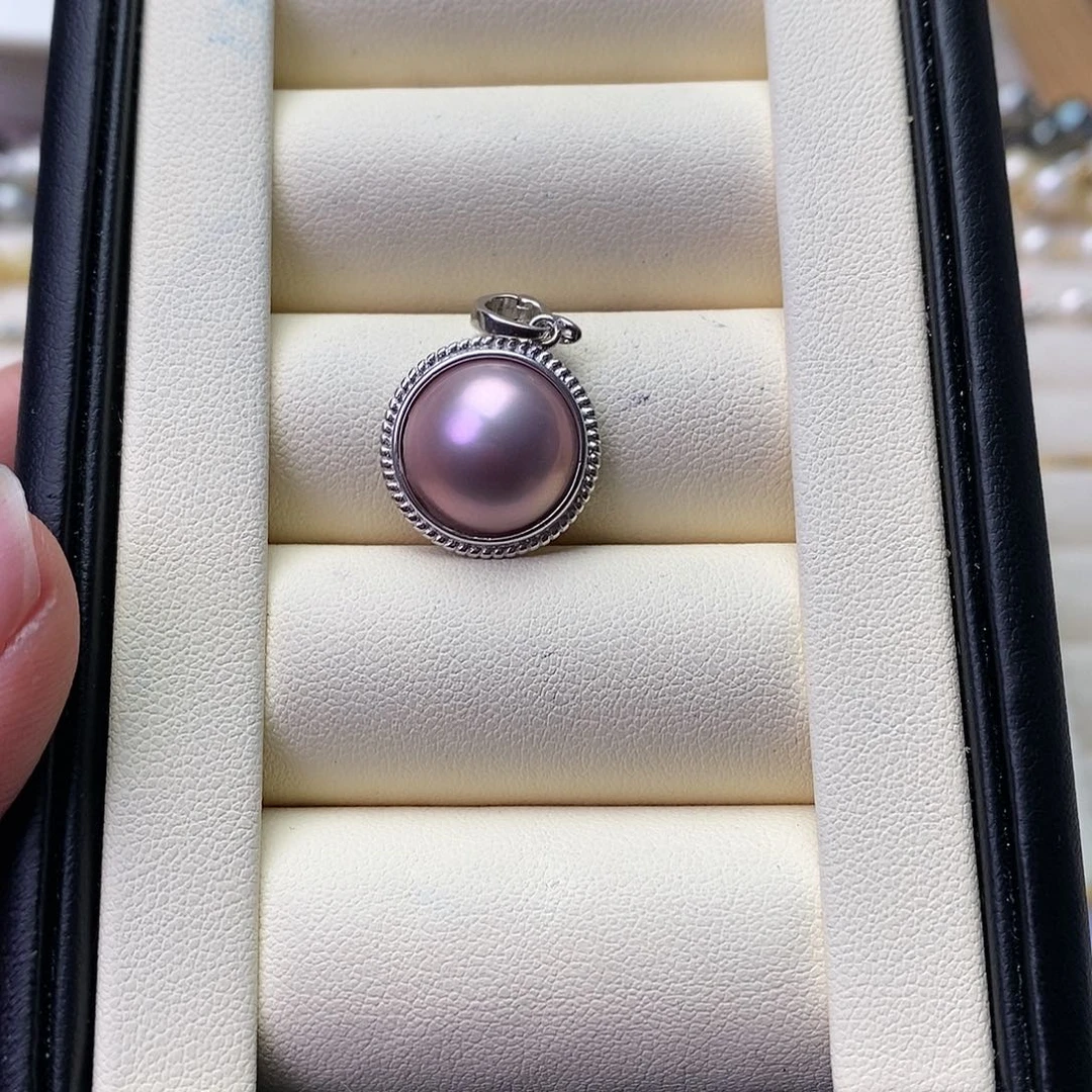 拼合珍珠（马贝珠）颈饰银S925镶嵌