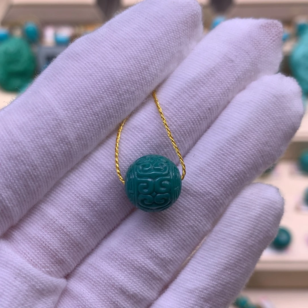 未镶嵌绿松石珠宝奇石11.2mm