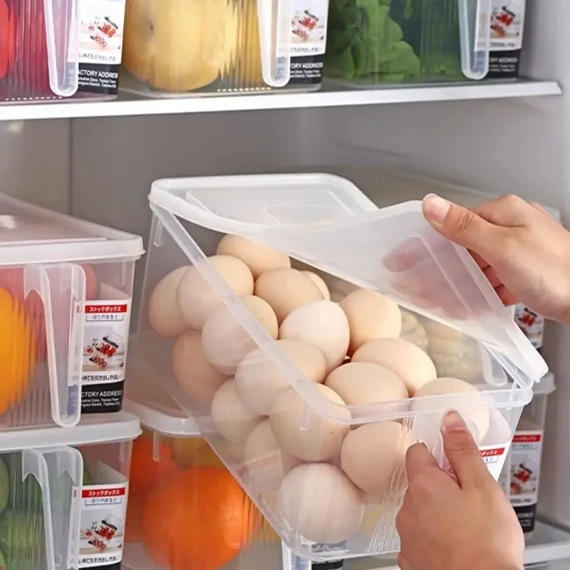 【特大号】冰箱收纳盒手柄保鲜盒厨房蔬菜整理盒鸡蛋收纳盒BX