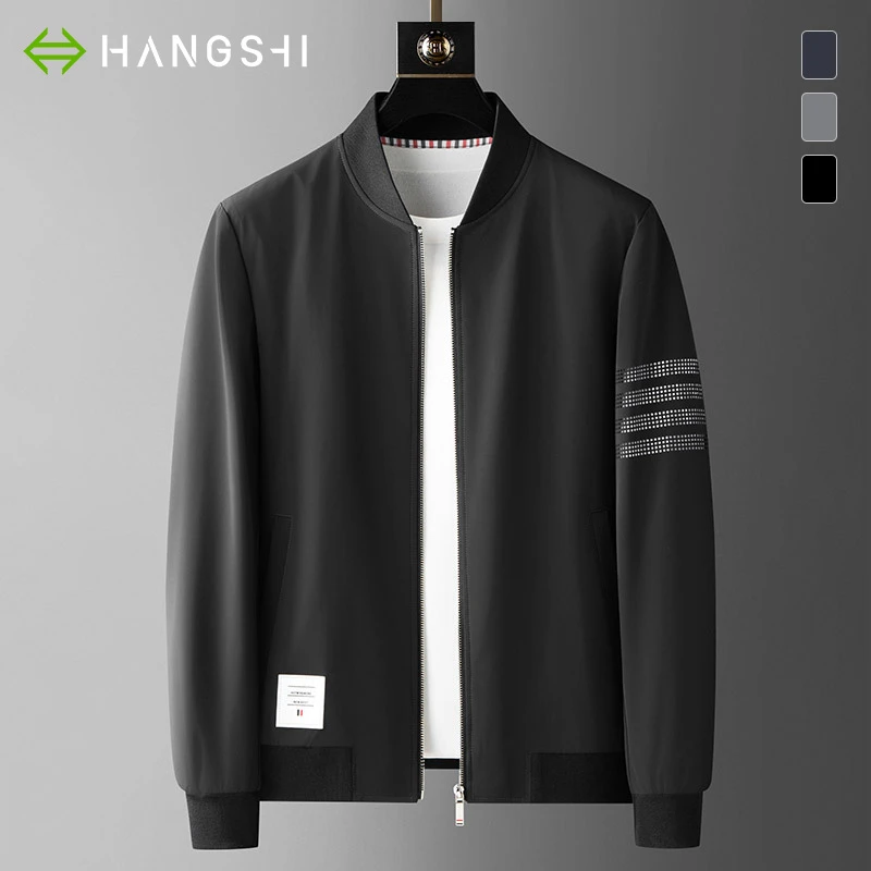 HARSIINCN/杭仕高级感拼接棒球领夹克男秋季轻薄款外穿防水外套