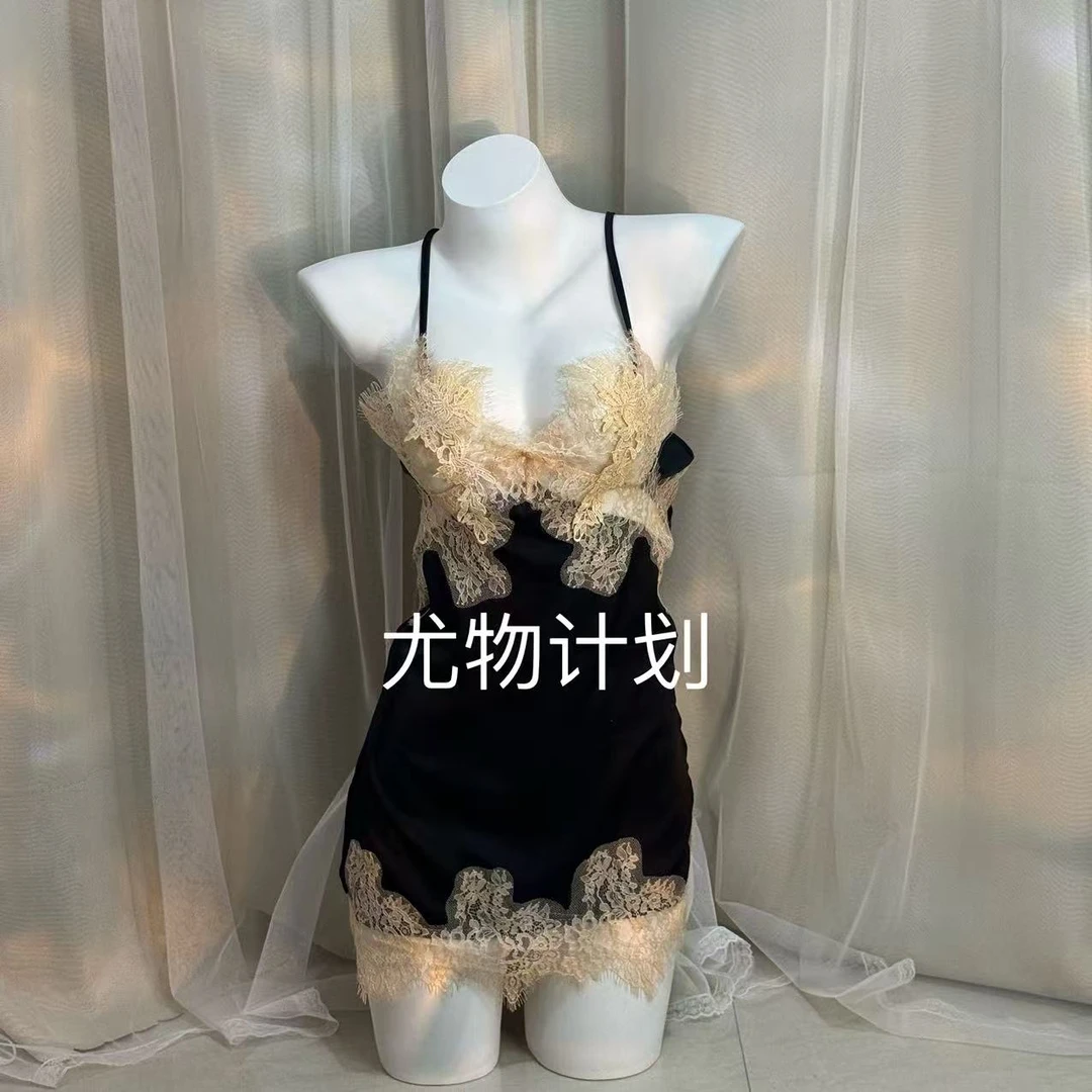 【暗夜百合】重工蕾丝系带睡裙    尤物计划